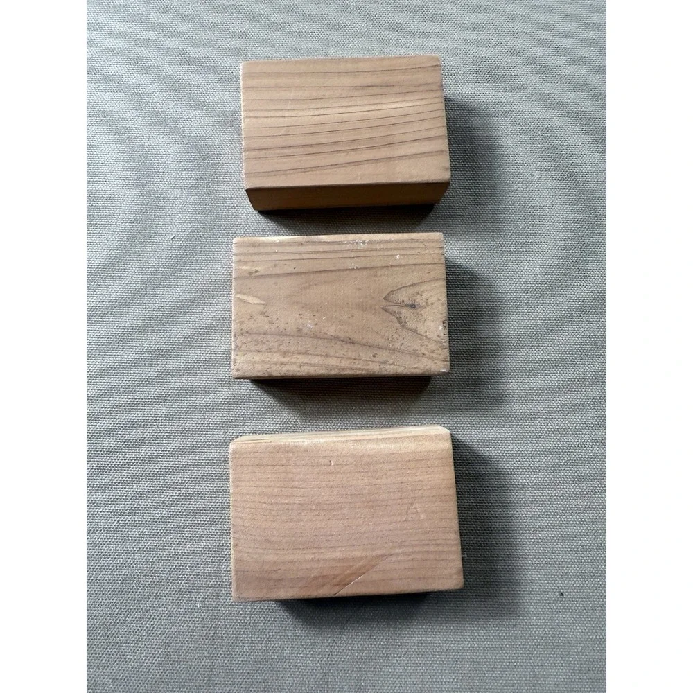 VTG L.L. Bean Cedar Blocks Mallard Duck Logo Set of 3 Cabin Decor Wildlife Art